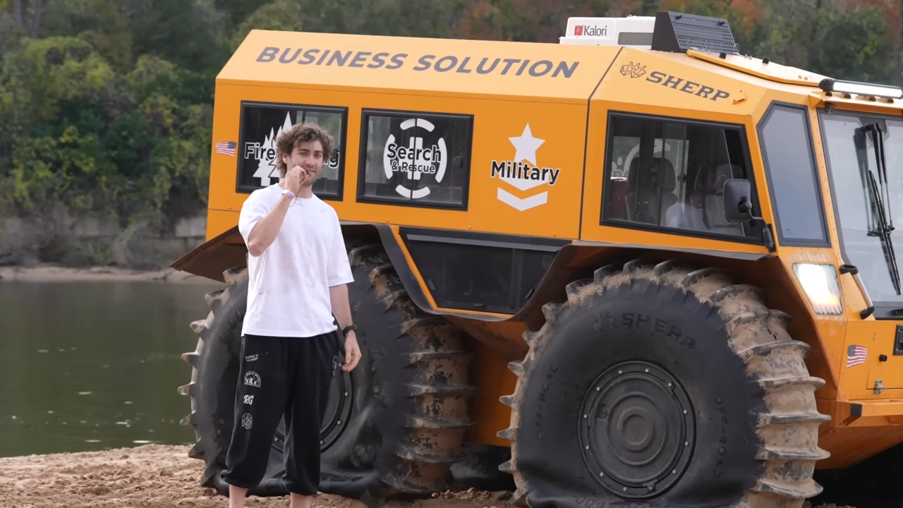 He drove a banned $164,000 vehicle straight into the water