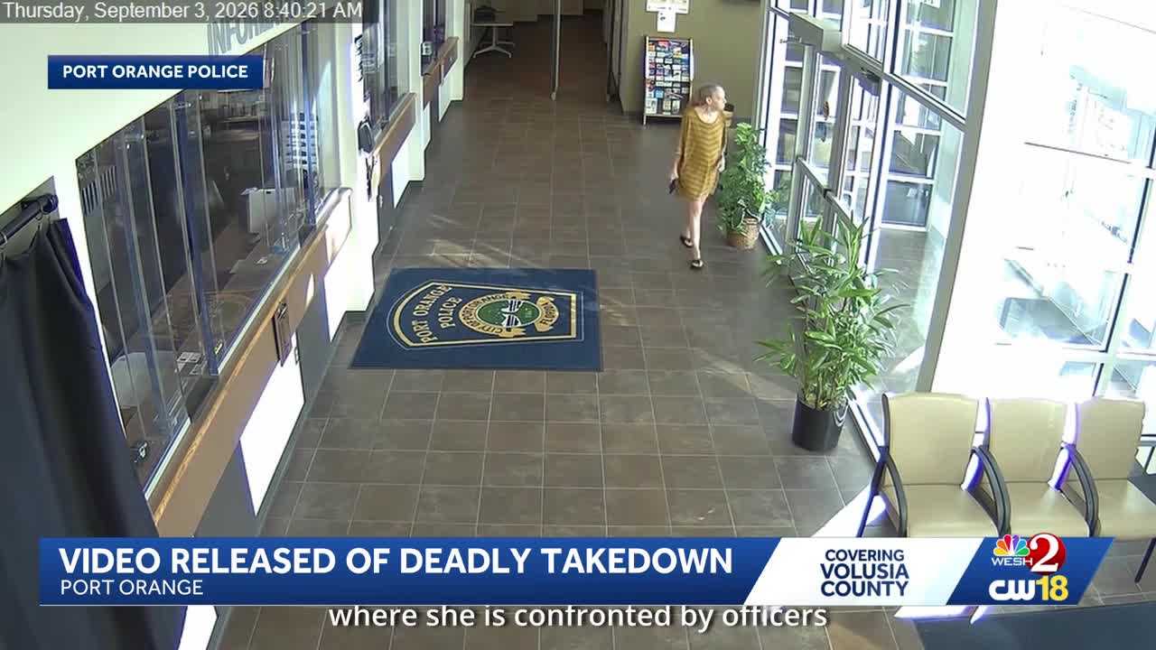 Police shoot at armed woman a dozen times outside Florida station