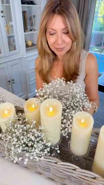 Baby's breath candle planter: Garden charm