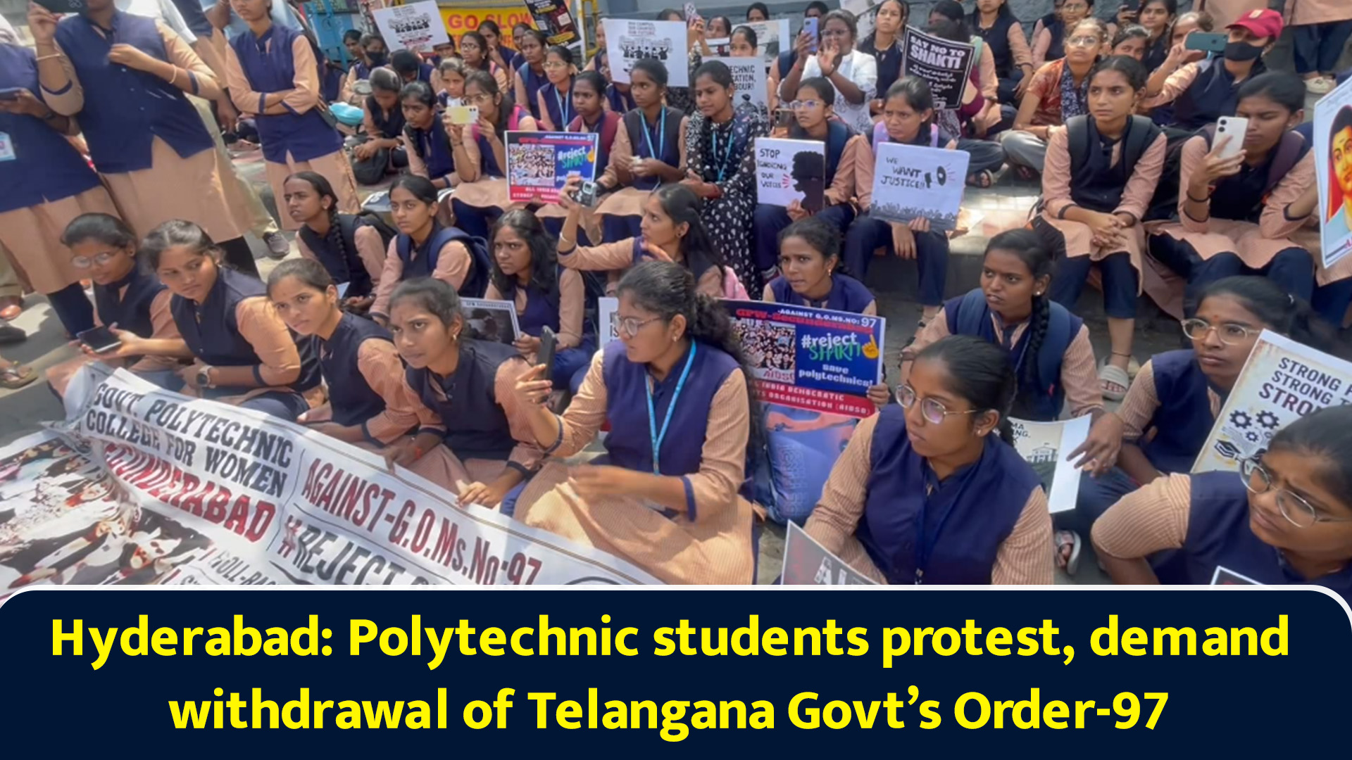 Hyderabad: Polytechnic students protest, demand withdrawal of Telangana ...