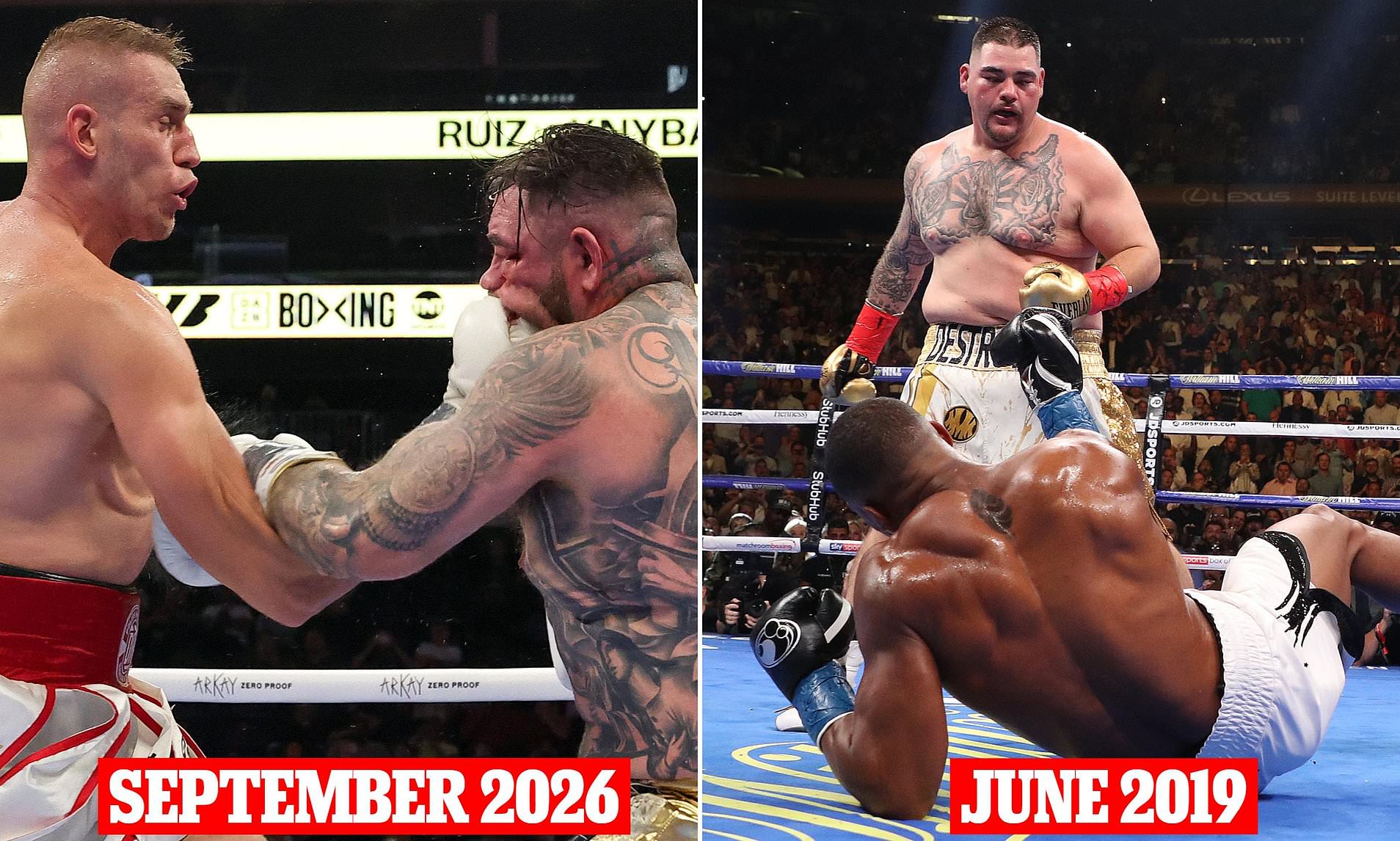 Anthony Joshua's conqueror Andy Ruiz is pummelled with punches and brutally beaten on return