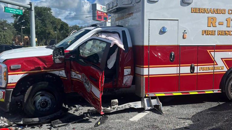 4 injured, including 2 crew members, in Hernando County Fire Rescue crash