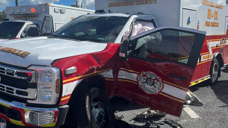 4 injured, including 2 crew members, in Hernando County Fire Rescue crash