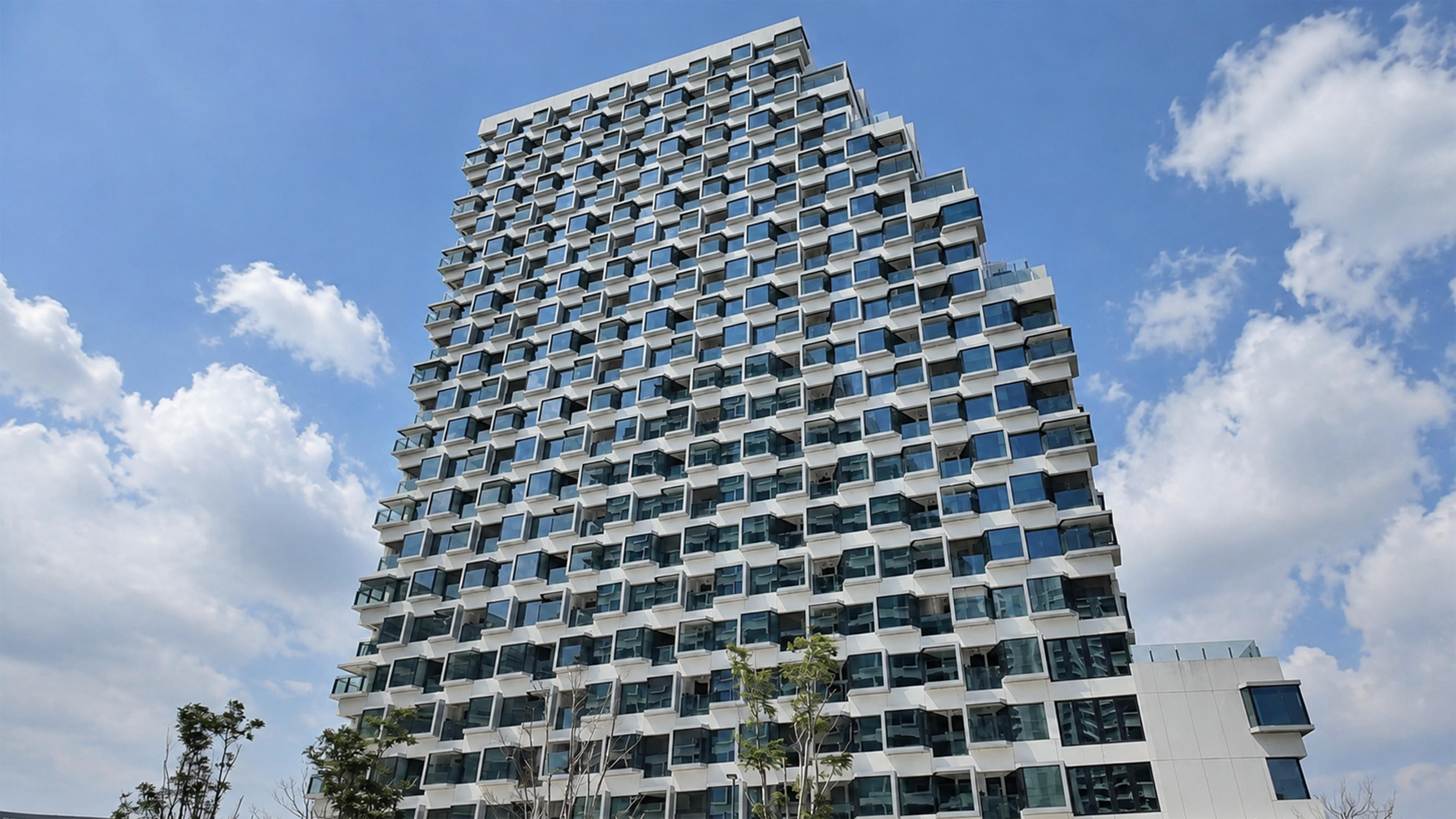 The tower’s irregular pattern creates a surprisingly dynamic look ...