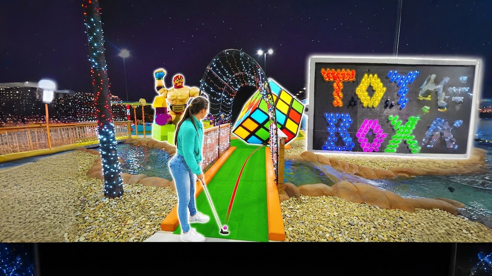 Amazing First of It's Kind Mini Golf Course! - Crazy Course!