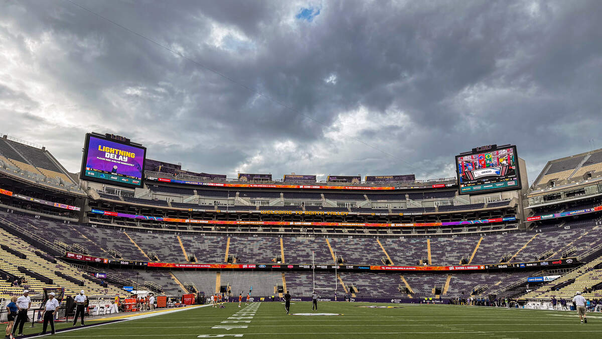 Clemson-LSU football game in weather delay. Here's the latest