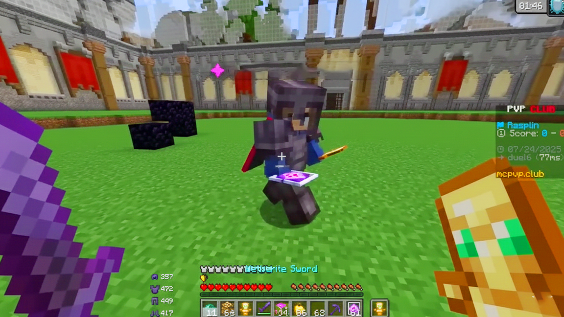 Minecraft crystal PvP gameplay and travel observations