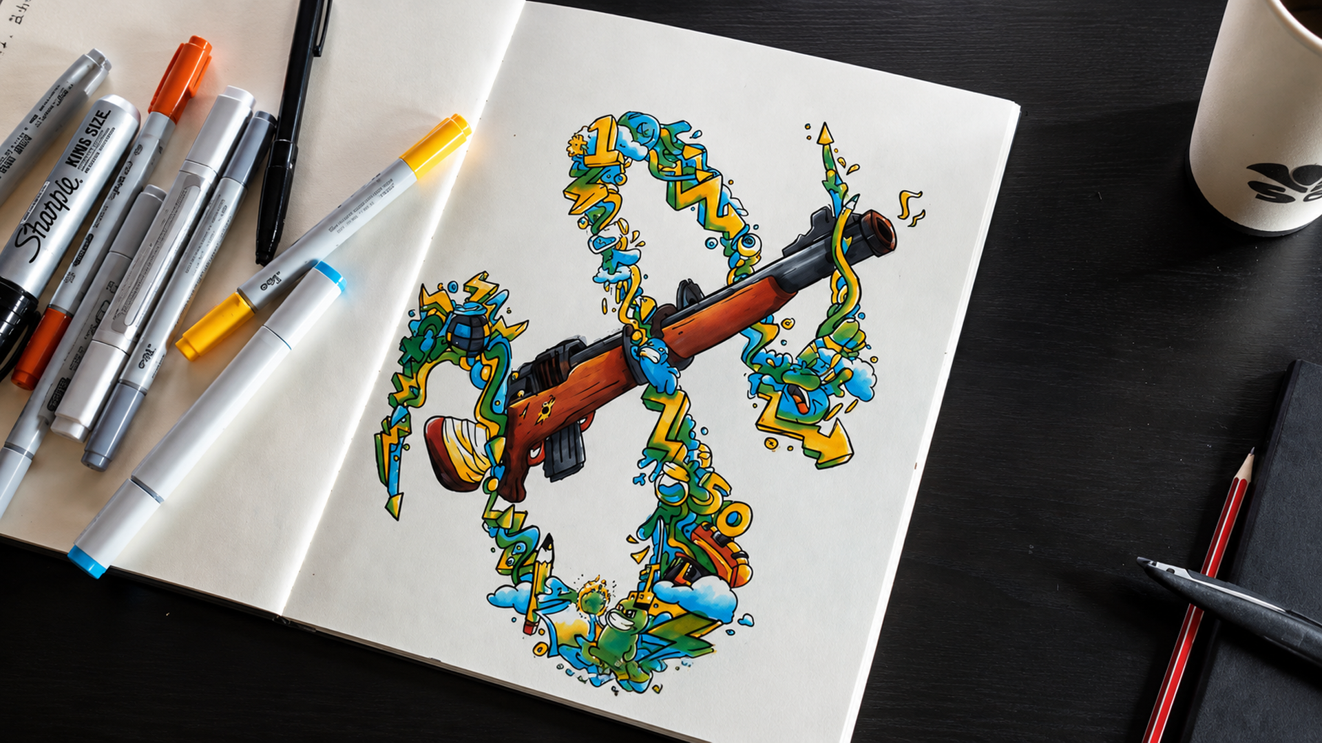 Turning epic Fortnite eliminators into vibrant marker drawings