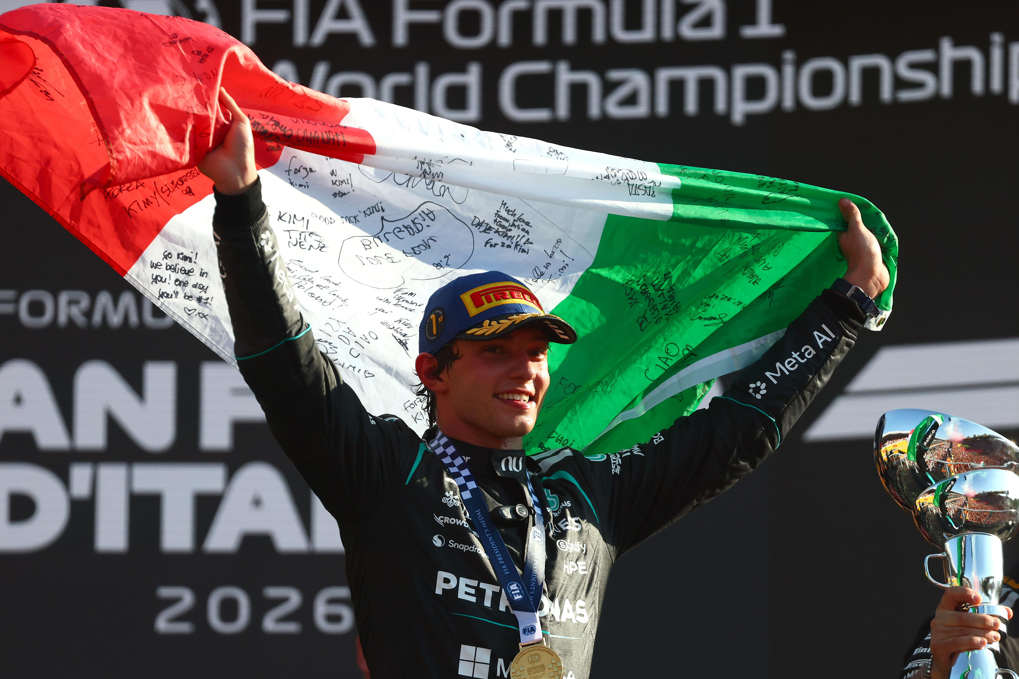 Kimi Antonelli wins Formula 1 race in Monza in 2026, full results