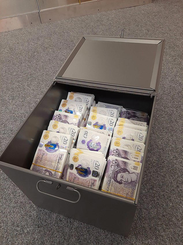 Investigators found a safety deposit box in Hanif's name with After he was arrested, he was found to have a safety deposit box that held £136,405 in cash