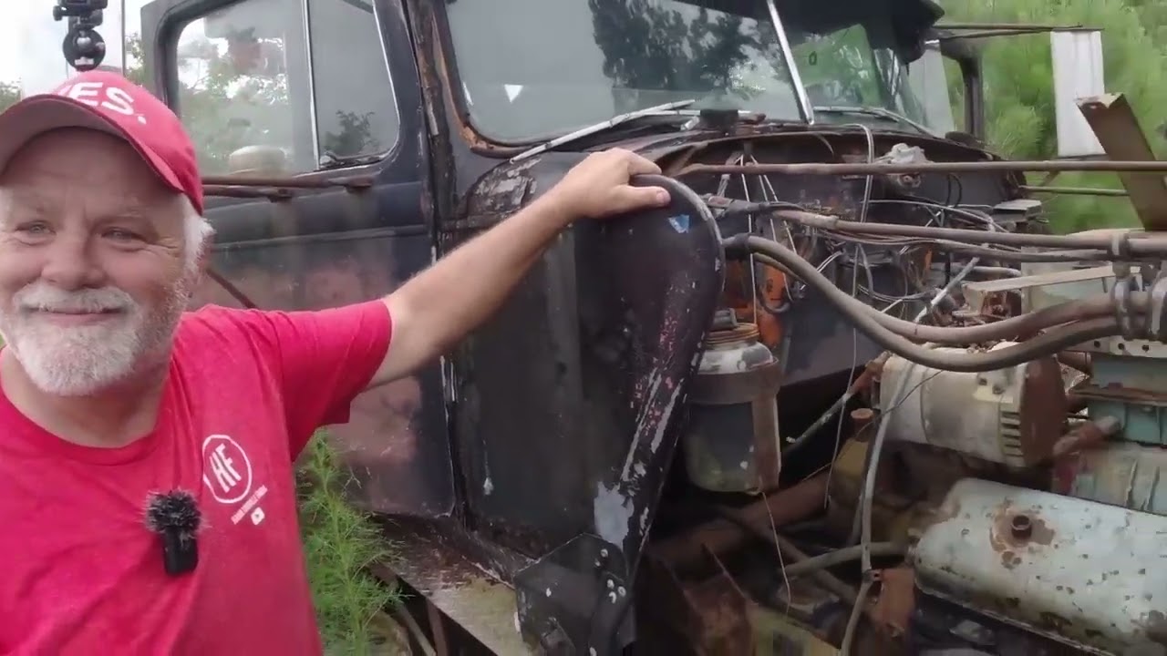 Abandoned tow truck found in a field