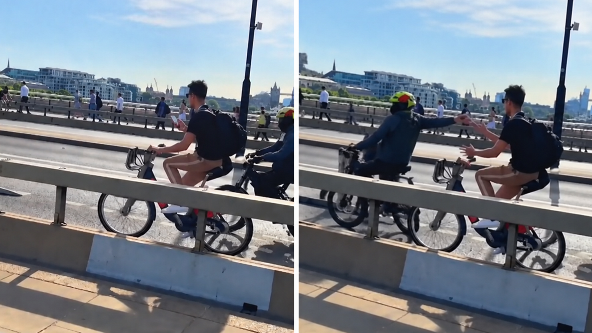 This theft ended with a quick bicycle getaway