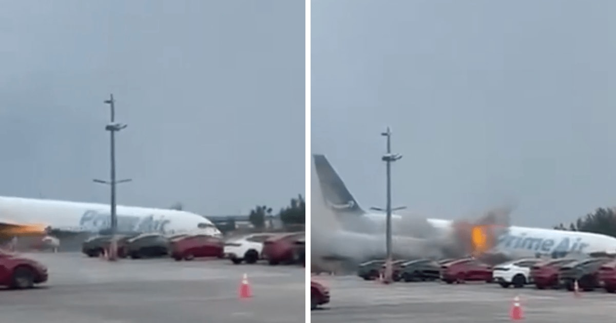 Terrifying video captures Amazon cargo plane crash at Miami airport ...