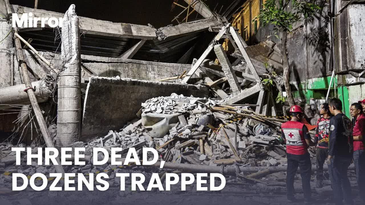 School building collapse in Indonesia traps dozens, kills three