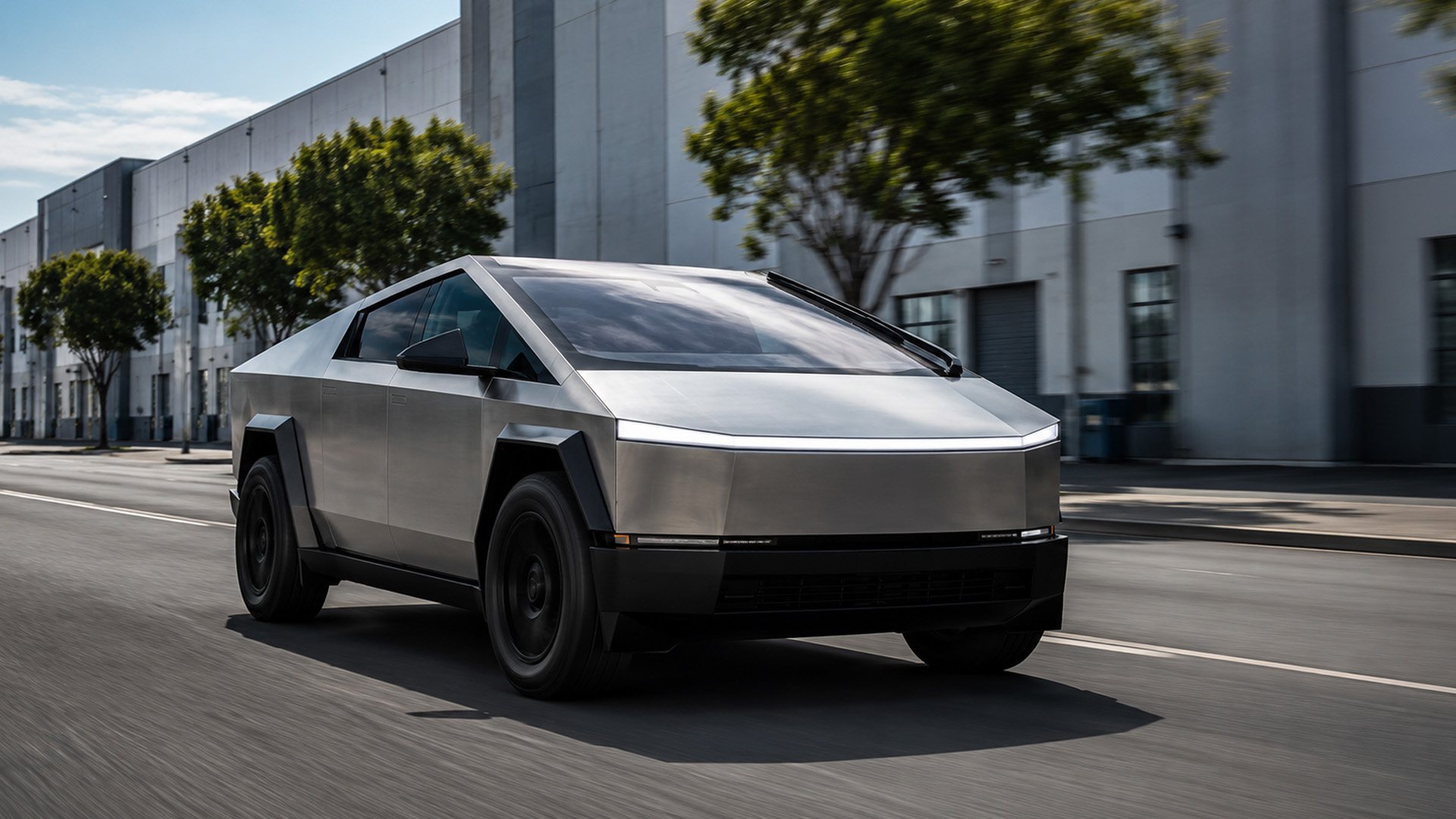 Tesla Cybertruck gets hit before its drift test even starts
