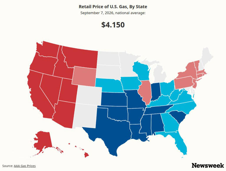 Labor Day 2026 gas prices compared to years past
