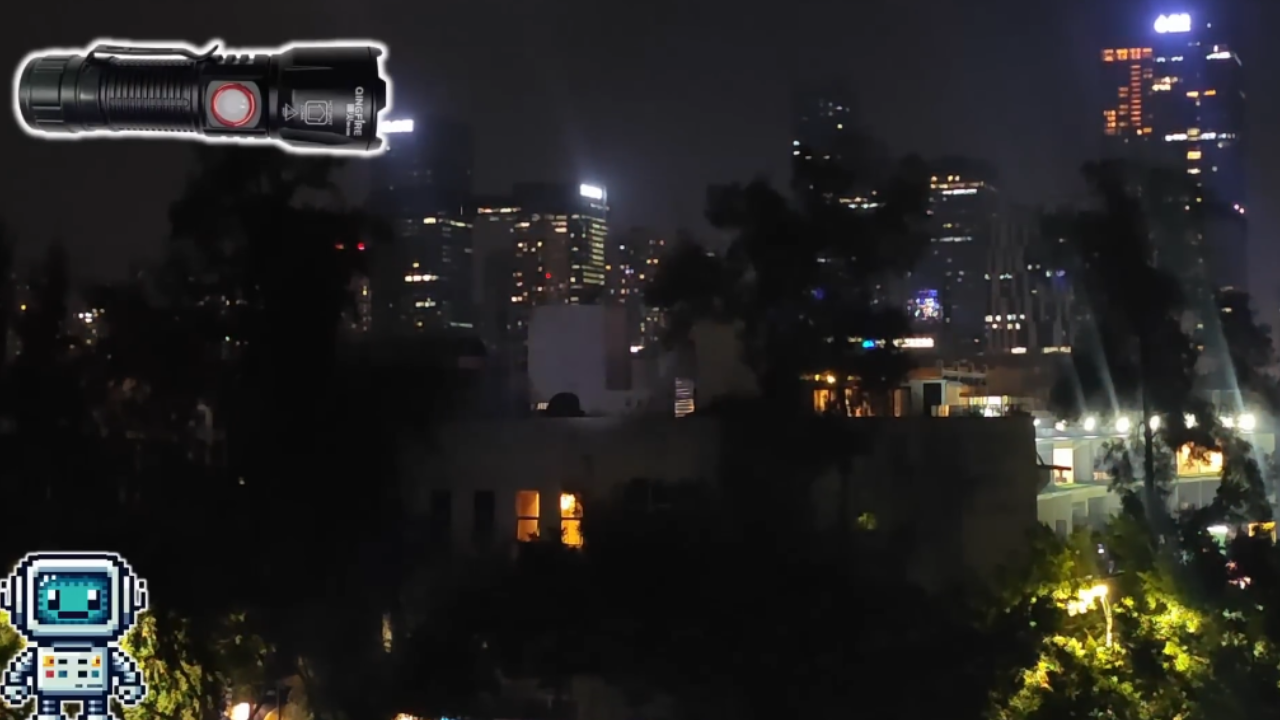 How far can LEP flashlights really reach? Field test