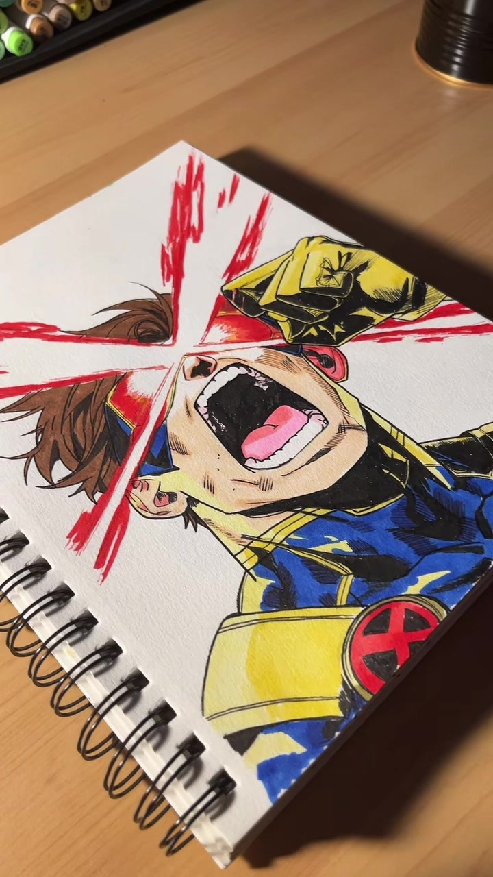 Drawing Cyclops through an X-Men 97 lens