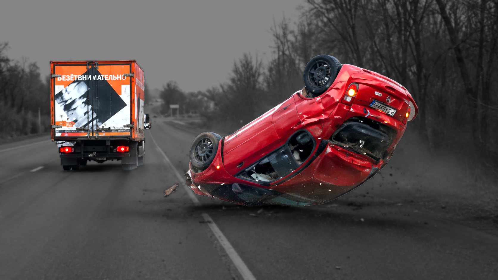Rollover crash caught on camera