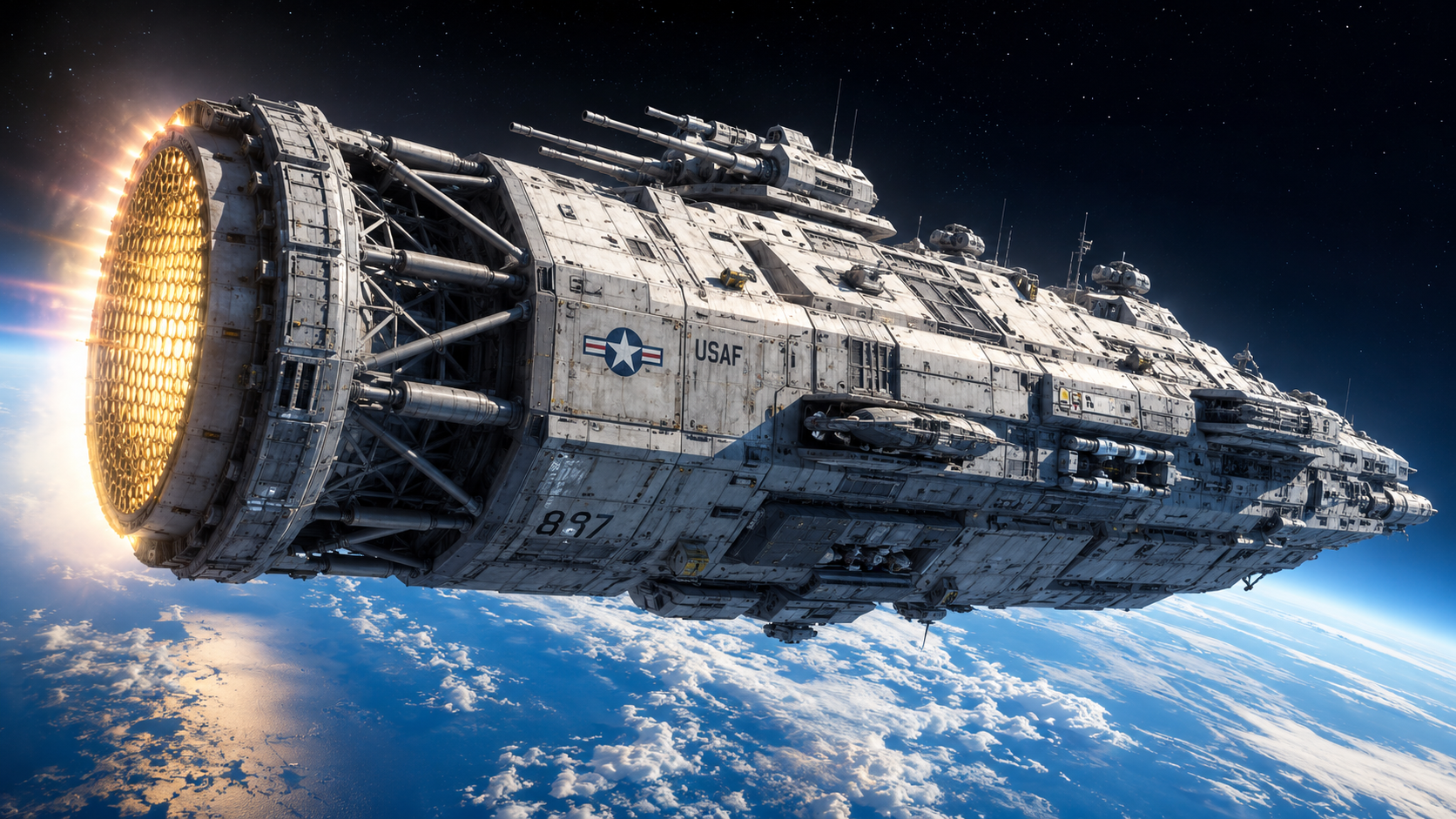 The Air Force designed a 4,000-ton space battleship armed with 500 ...