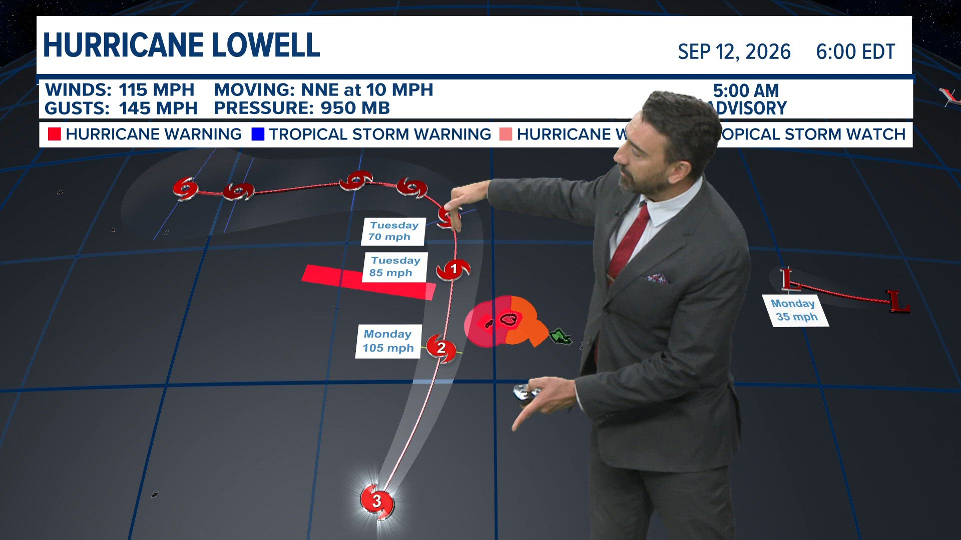 Tracking Hurricane Lowell as it approaches Hawaii coast