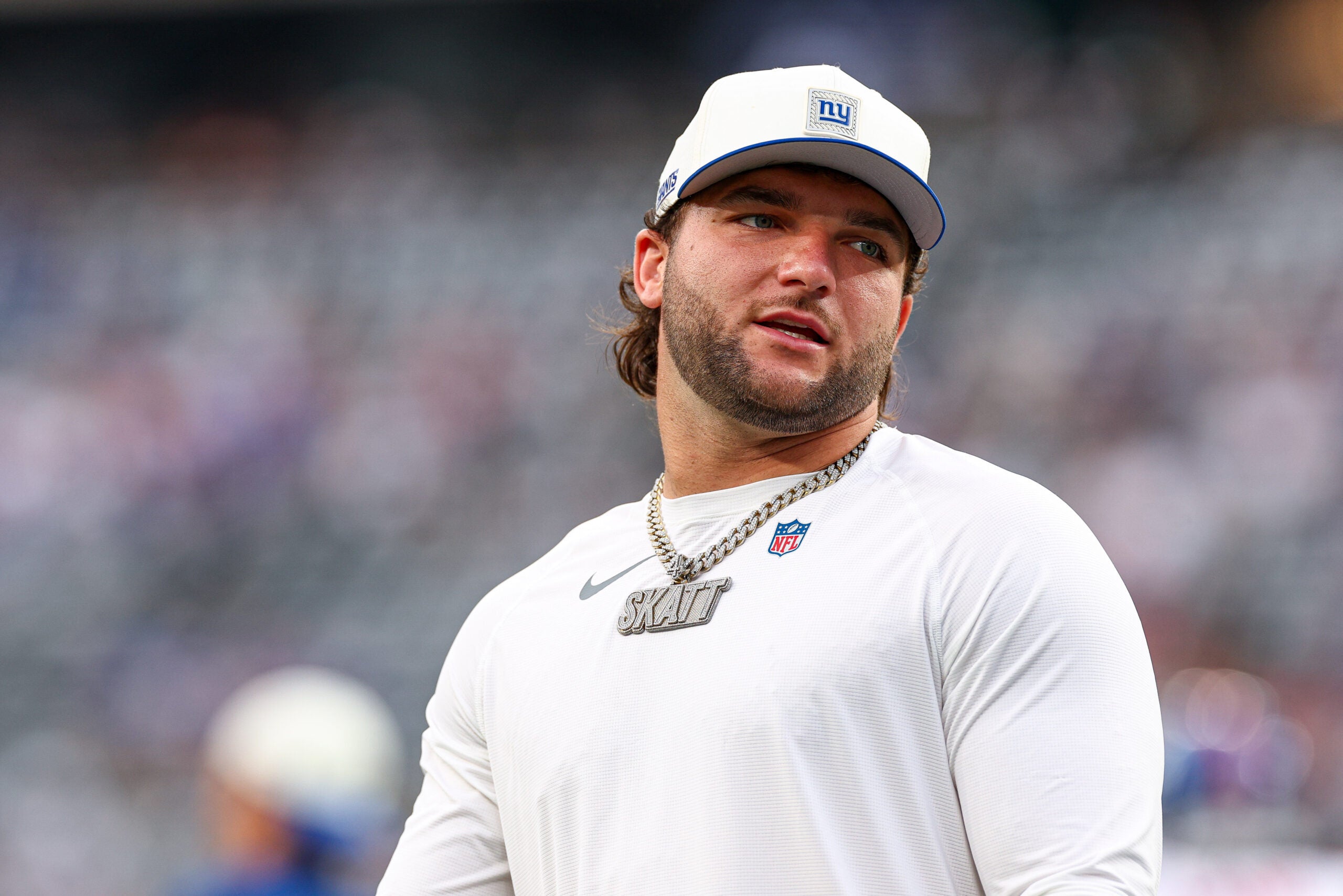 Cam Skattebo emphatically shuts down questions about his relationship ...