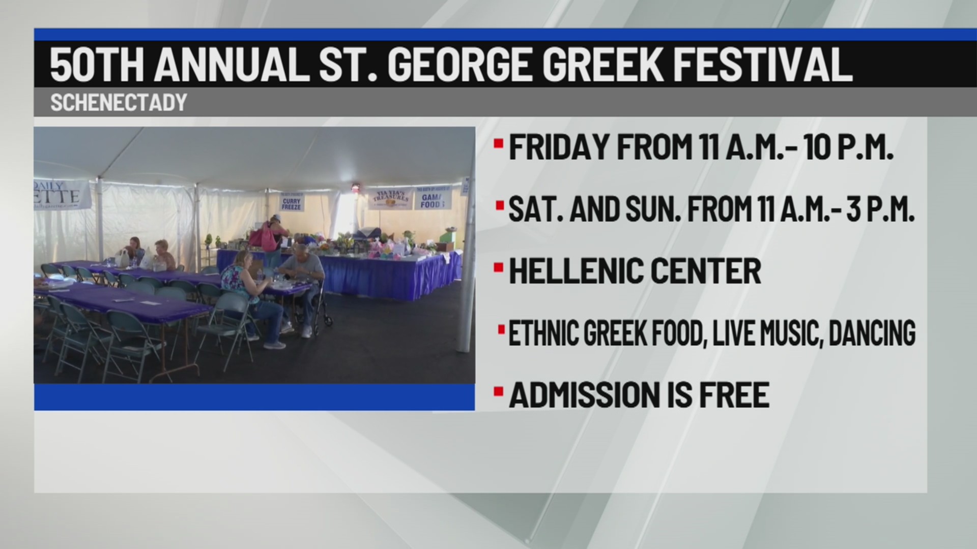 50th annual St. George Greek Festival happening in Schenectady