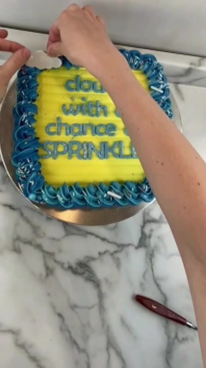Cloudy with a chance of sprinkles cake decorating