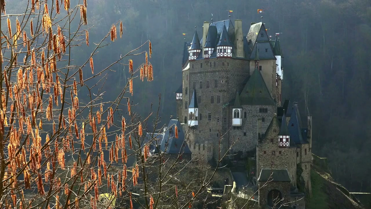 Eltz, Germany: Drone soars over fairytale castle