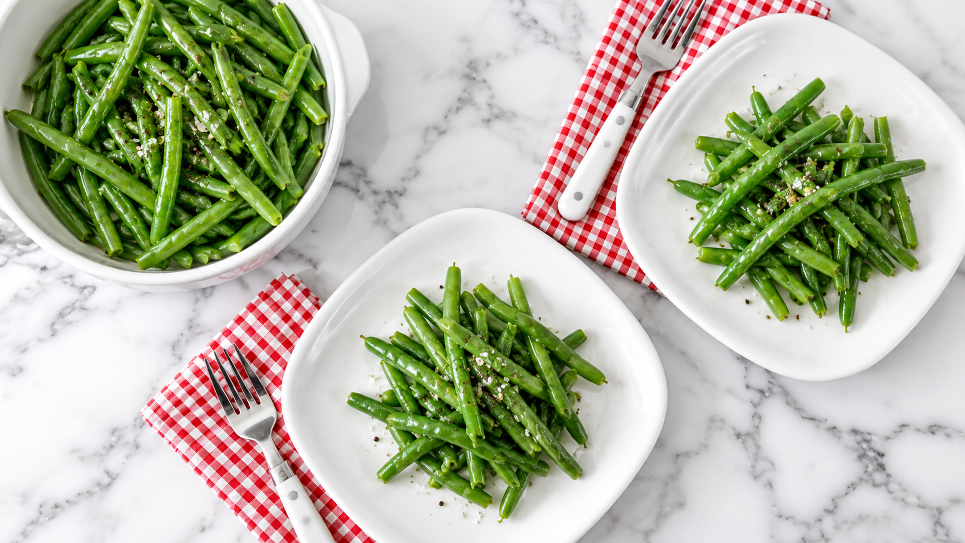 Quick microwave garlic green beans recipe for a healthy side