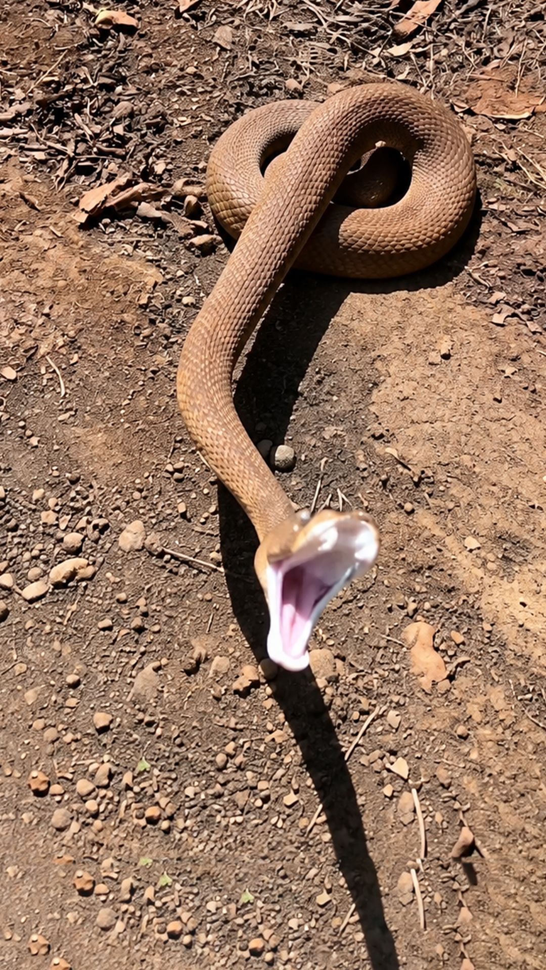 Red diamond rattlesnake shows powerful defensive instincts caugh on camera