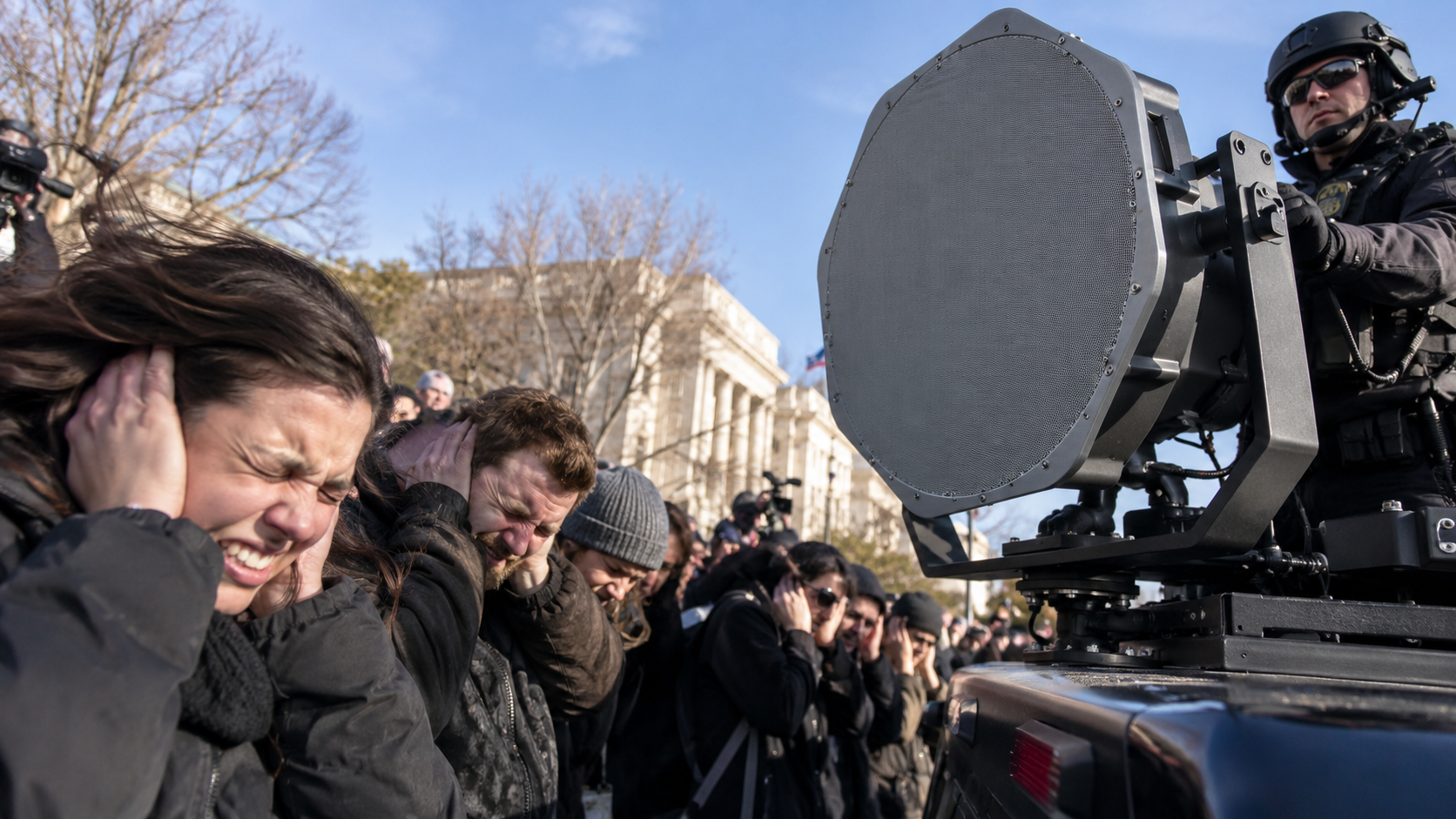 Crowd control device louder than a jet engine