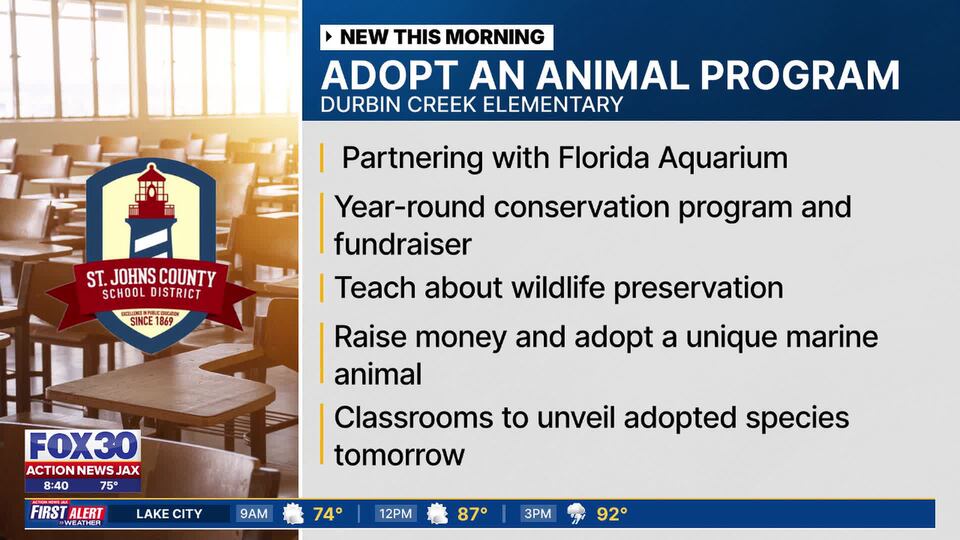 Durbin Creek Elementary partnering with Florida Aquarium for Adopt an ...