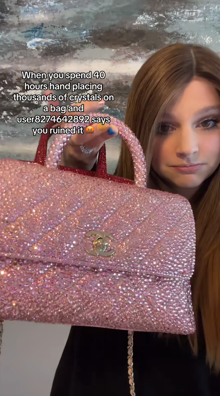 40 hours of crystals transform this bag