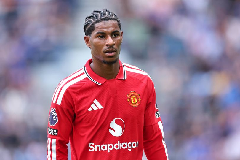 LIVERPOOL, ENGLAND - SEPTEMBER 6: Marcus Rashford of Manchester United during the Premier League 2026/27 match between Everton and Manchester United at Hill Dickinson Stadium on September 6, 2026 in Liverpool, United Kingdom. (Photo by Robbie Jay Barratt - AMA/Getty Images)