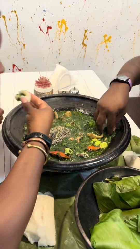 First time trying akple and ademe in Accra