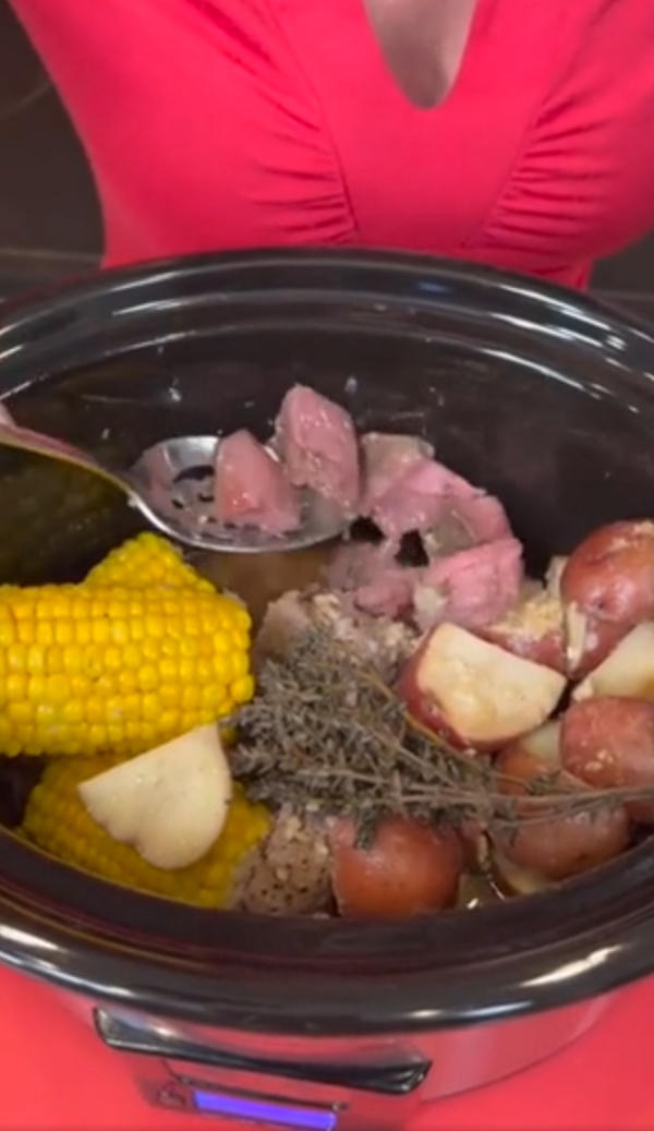 Crockpot steak with corn and potatoes for the ultimate comfort meal