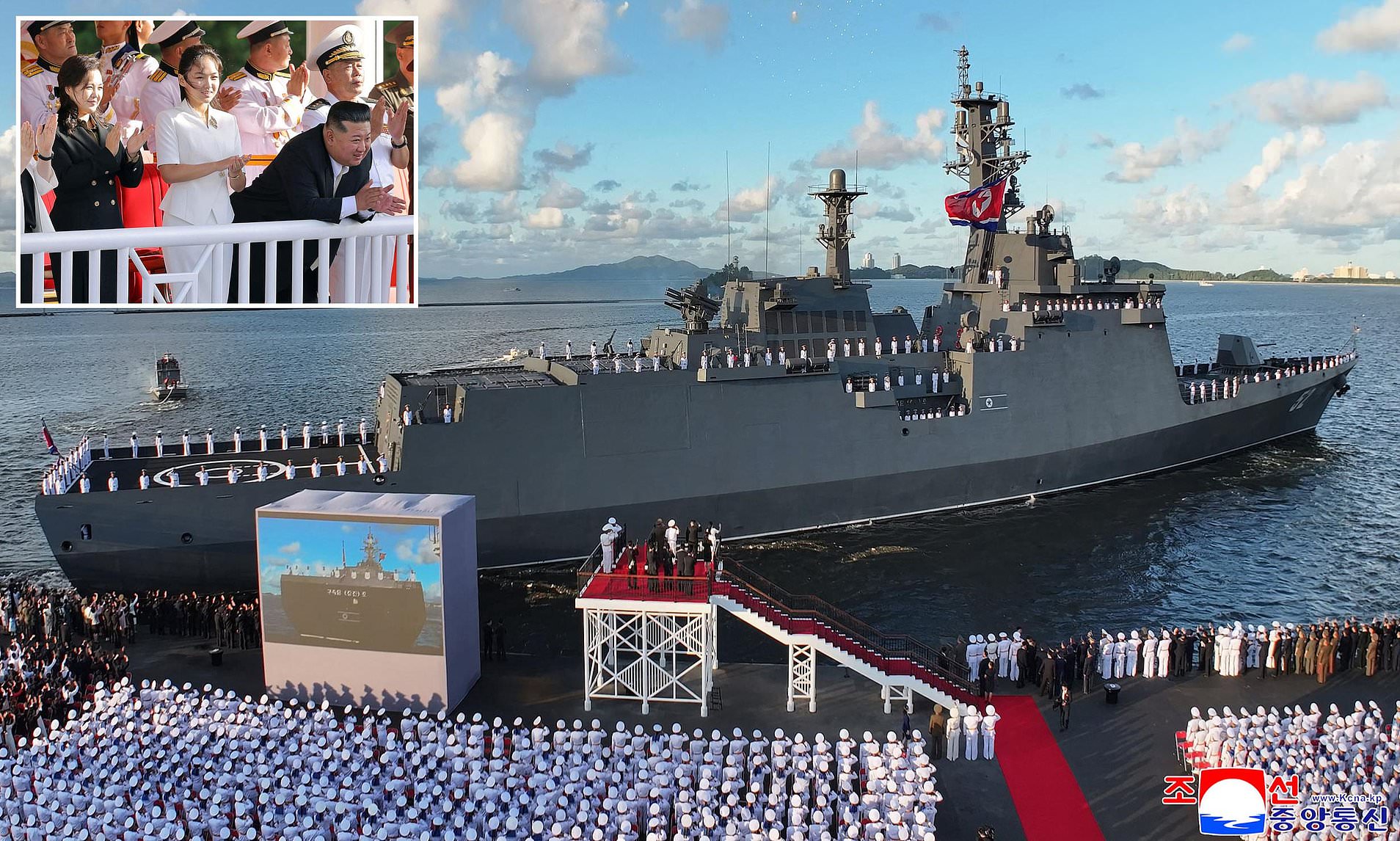 Kim Jong Un unveils North Korea's new navy destroyer equipped with ...
