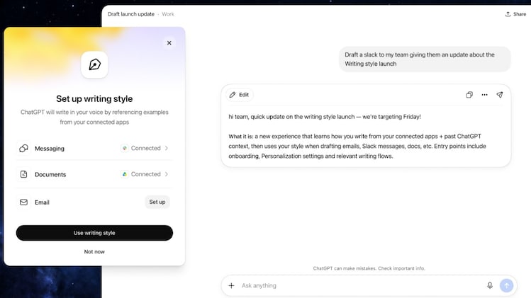 OpenAI says ChatGPT can now mimic your writing style from emails and ...