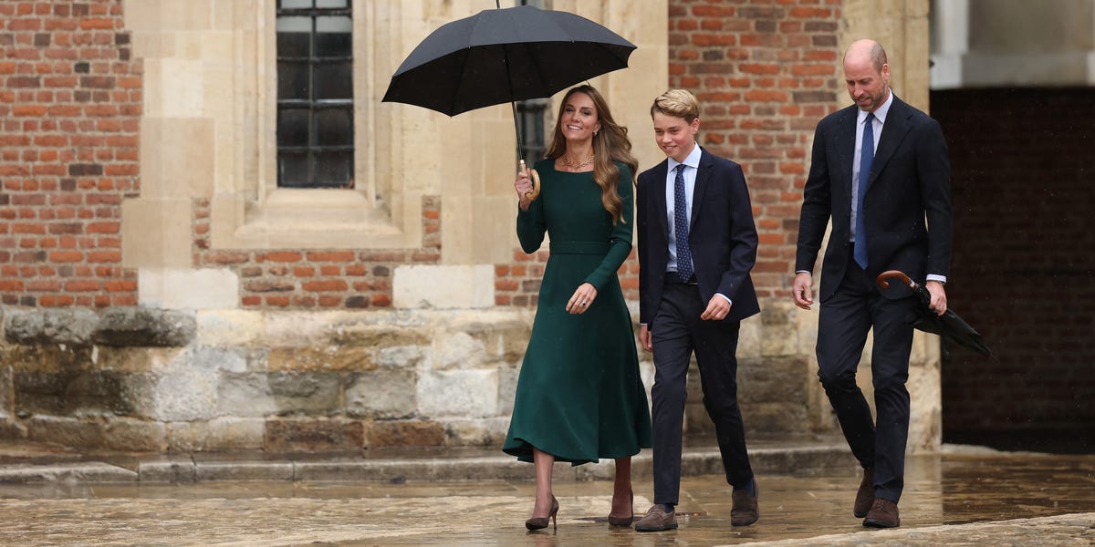 Prince George arrives for his first day at Eton College