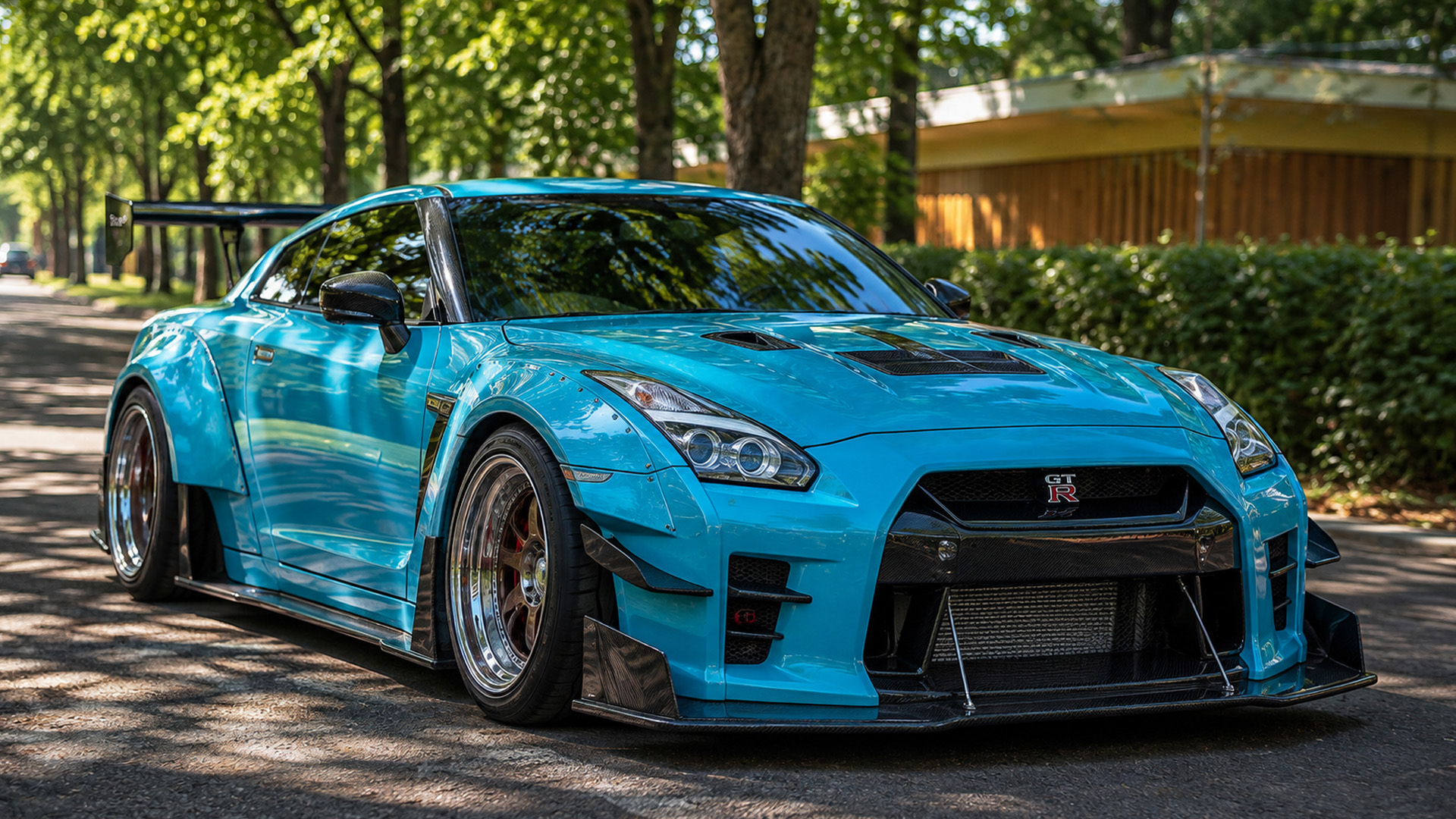 Modified Nissan GTR shows its widebody setup