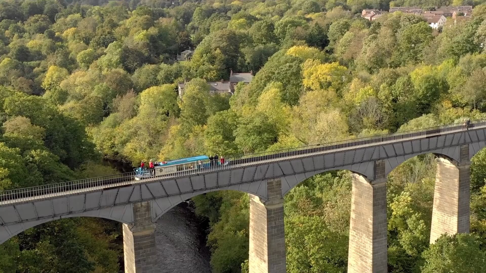 Pontcysyllte Aqueduct, Wales: Drone views of the Dee Valley