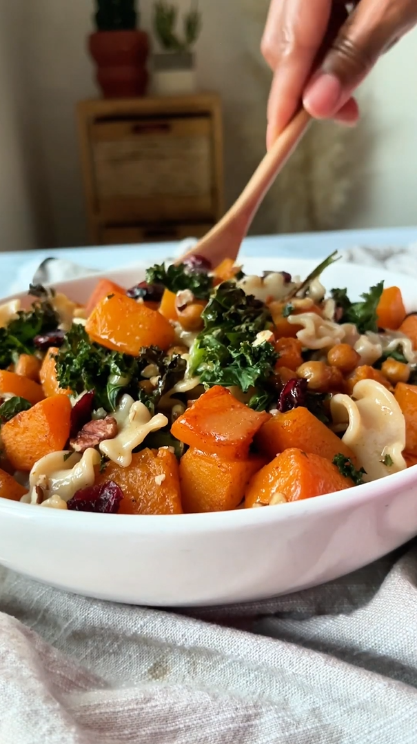 Easy vegan fall pasta salad recipe