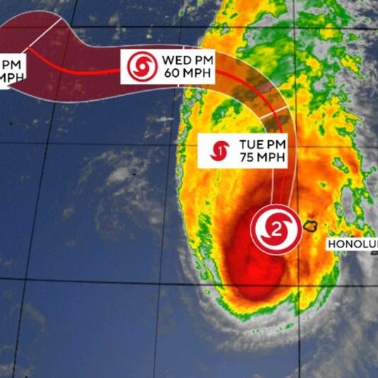 Dangerous hurricane Lowell passing just west of Hawaii