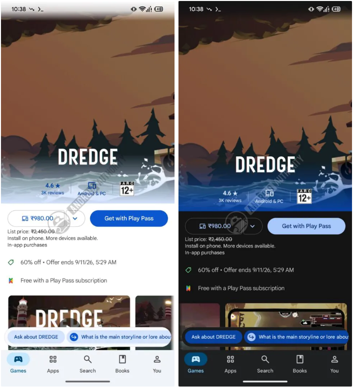 Google Play Store testing sleek new UI for paid games