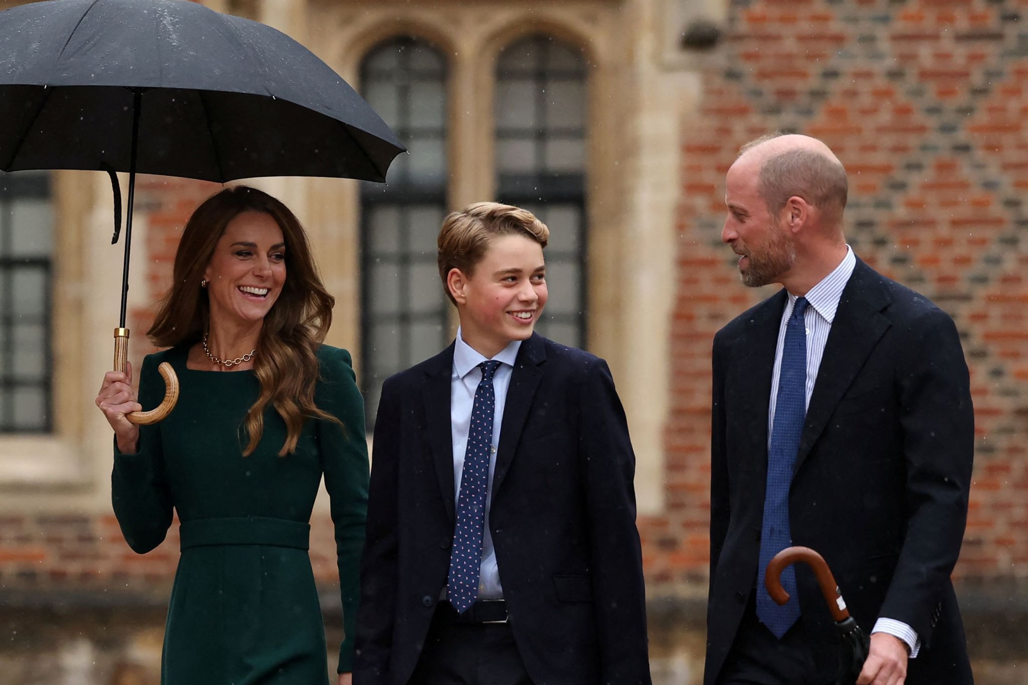 Prince George pictured arriving for first day at Eton College