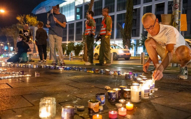 Families hold a vigil for people who were kidnapped by Hamas - Getty Images/Alexi J.Rosenfeld