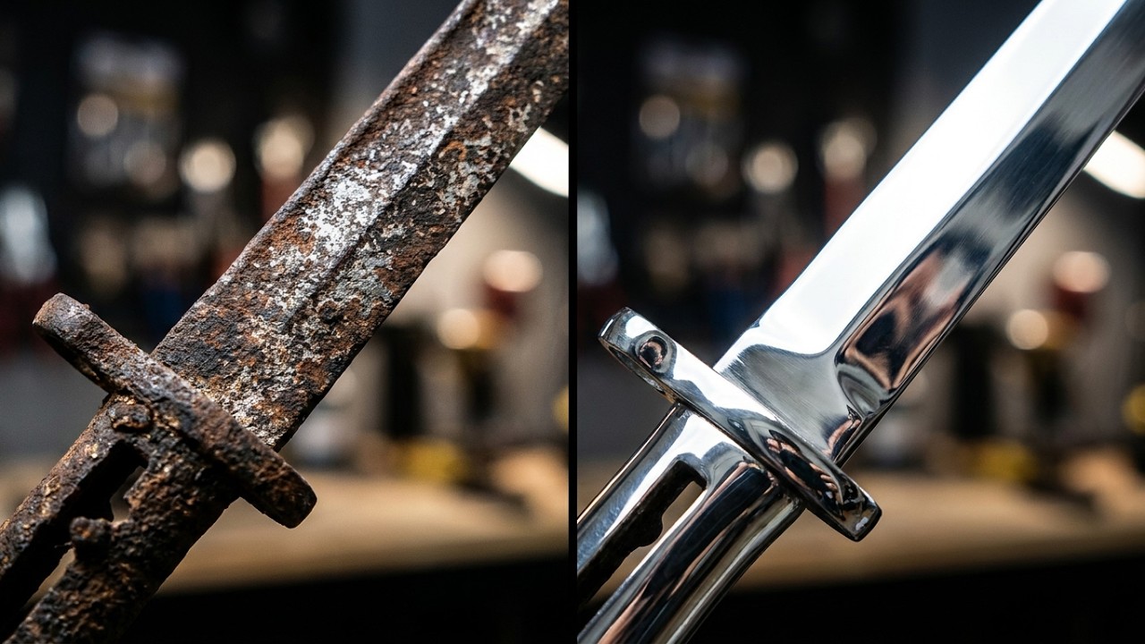 Beyond repair - rusty knife restoration ASMR