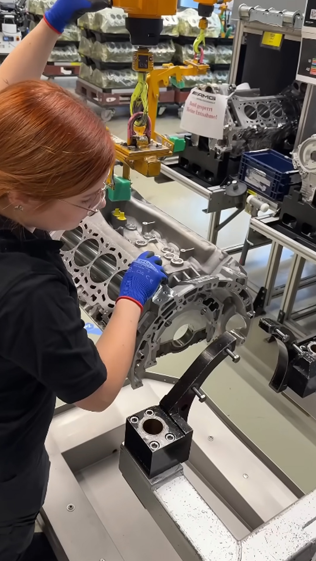AMG V8 assembly shows serious engineering