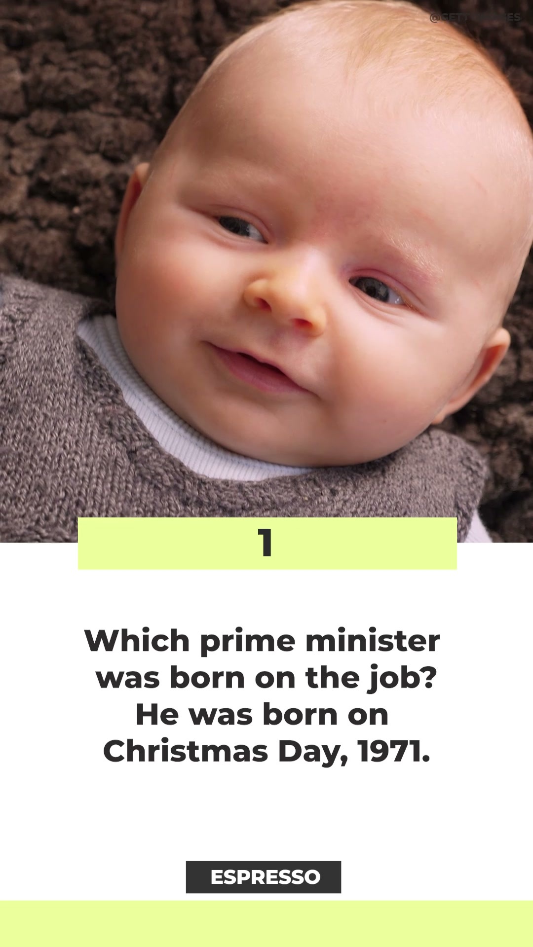 Trudeau - Which prime minister was born on the job?